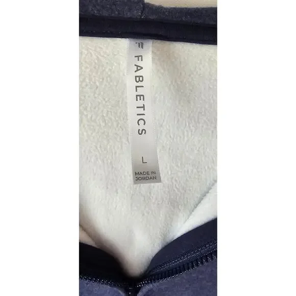 Fabletics Cropped Zip Up Hoodie Navy Blue Size L - Picture 4 of 5